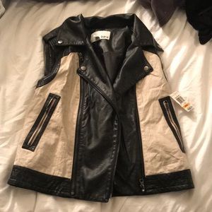 Bar III faux leather vest